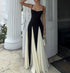 Spaghetti Straps Color Contrast Flowy Dresses